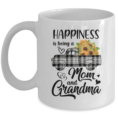 Happiness Is Being A Mom And Grandma Sunflower Mug Coffee Mug | Teecentury.com