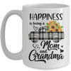 Happiness Is Being A Mom And Grandma Sunflower Mug Coffee Mug | Teecentury.com