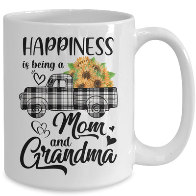 Happiness Is Being A Mom And Grandma Sunflower Mug Coffee Mug | Teecentury.com