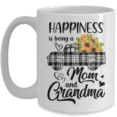 Happiness Is Being A Mom And Grandma Sunflower Mug Coffee Mug | Teecentury.com