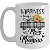 Happiness Is Being A Mom And Mamaw Sunflower Mug Coffee Mug | Teecentury.com