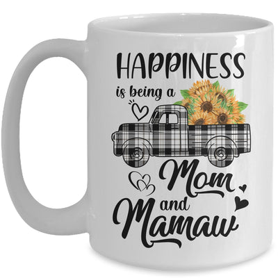 Happiness Is Being A Mom And Mamaw Sunflower Mug Coffee Mug | Teecentury.com