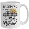 Happiness Is Being A Mom And Mamaw Sunflower Mug Coffee Mug | Teecentury.com