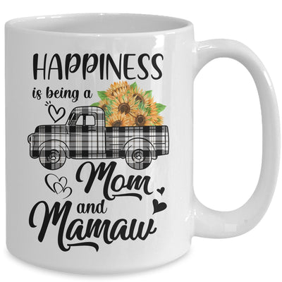 Happiness Is Being A Mom And Mamaw Sunflower Mug Coffee Mug | Teecentury.com