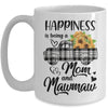 Happiness Is Being A Mom And MawMaw Sunflower Mug Coffee Mug | Teecentury.com