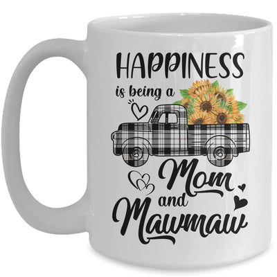 Happiness Is Being A Mom And MawMaw Sunflower Mug Coffee Mug | Teecentury.com