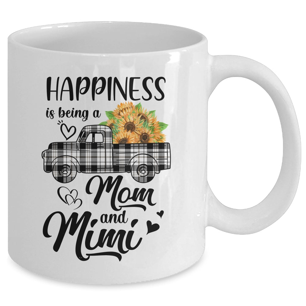 Happiness Is Being A Mom And Mimi Sunflower Mug Coffee Mug | Teecentury.com
