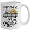 Happiness Is Being A Mom And Mimi Sunflower Mug Coffee Mug | Teecentury.com