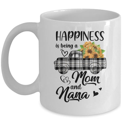 Happiness Is Being A Mom And Nana Sunflower Mug Coffee Mug | Teecentury.com