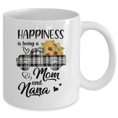 Happiness Is Being A Mom And Nana Sunflower Mug Coffee Mug | Teecentury.com