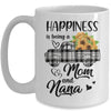 Happiness Is Being A Mom And Nana Sunflower Mug Coffee Mug | Teecentury.com