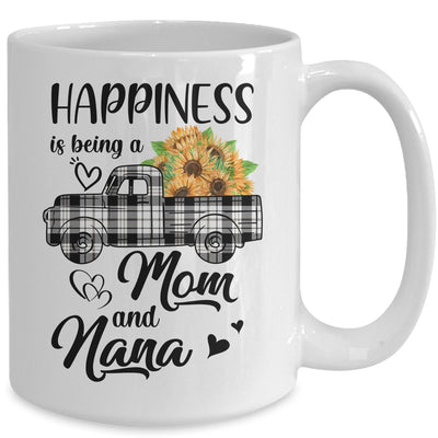 Happiness Is Being A Mom And Nana Sunflower Mug Coffee Mug | Teecentury.com