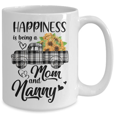 Happiness Is Being A Mom And Nanny Sunflower Mug Coffee Mug | Teecentury.com