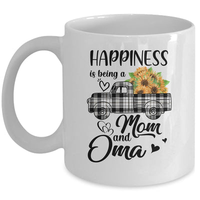 Happiness Is Being A Mom And Oma Sunflower Mug Coffee Mug | Teecentury.com