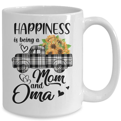 Happiness Is Being A Mom And Oma Sunflower Mug Coffee Mug | Teecentury.com