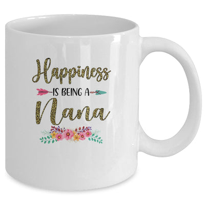 Happiness Is Being A Nana For Women Leopard Mothers Day Mug Coffee Mug | Teecentury.com