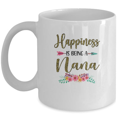 Happiness Is Being A Nana For Women Leopard Mothers Day Mug Coffee Mug | Teecentury.com