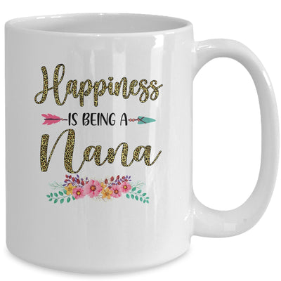 Happiness Is Being A Nana For Women Leopard Mothers Day Mug Coffee Mug | Teecentury.com