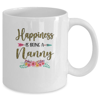 Happiness Is Being A Nanny For Women Leopard Mothers Day Mug Coffee Mug | Teecentury.com