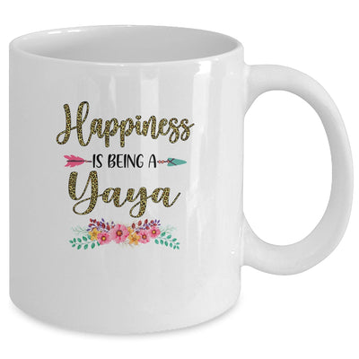 Happiness Is Being A Yaya For Women Leopard Mothers Day Mug Coffee Mug | Teecentury.com