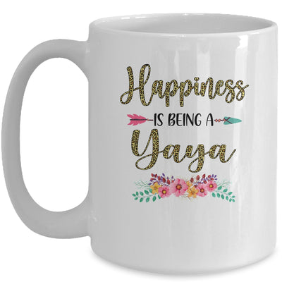 Happiness Is Being A Yaya For Women Leopard Mothers Day Mug Coffee Mug | Teecentury.com