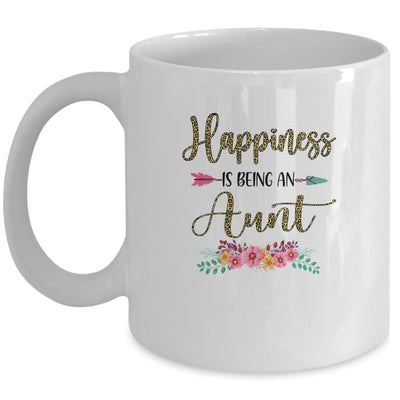 Happiness Is Being An Aunt For Women Leopard Mothers Day Mug Coffee Mug | Teecentury.com
