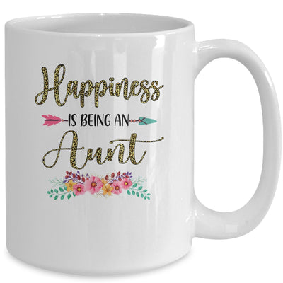 Happiness Is Being An Aunt For Women Leopard Mothers Day Mug Coffee Mug | Teecentury.com