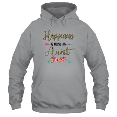 Happiness Is Being An Aunt For Women Leopard Mothers Day T-Shirt & Tank Top | Teecentury.com