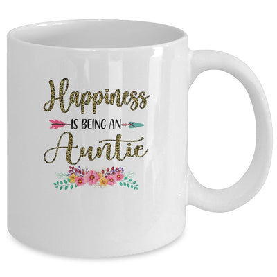 Happiness Is Being An Auntie For Women Leopard Mothers Day Mug Coffee Mug | Teecentury.com