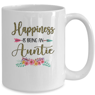 Happiness Is Being An Auntie For Women Leopard Mothers Day Mug Coffee Mug | Teecentury.com