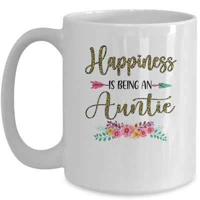 Happiness Is Being An Auntie For Women Leopard Mothers Day Mug Coffee Mug | Teecentury.com