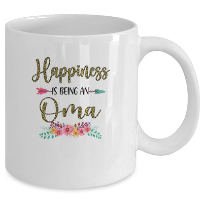 Happiness Is Being An Oma For Women Leopard Mothers Day Mug Coffee Mug | Teecentury.com