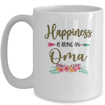 Happiness Is Being An Oma For Women Leopard Mothers Day Mug Coffee Mug | Teecentury.com
