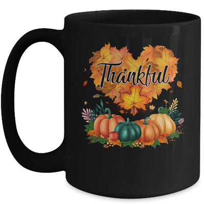 Happpy Thanksgiving Day Autumn Fall Maple Leaves Thankful Mug Coffee Mug | Teecentury.com