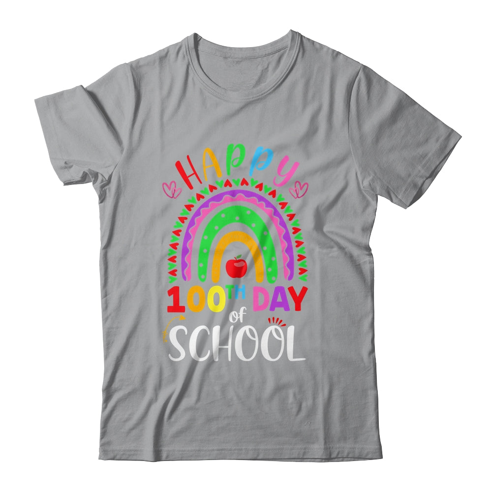 Happy 100th Day Of School Rainbow Teacher 100 Day of School T-Shirt & Hoodie | Teecentury.com