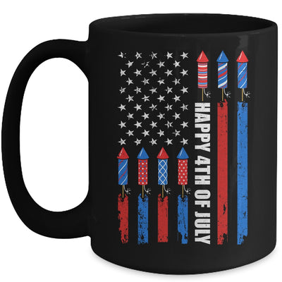 Happy 4th Of July American Flag Fireworks Patriotic Mug | teecentury