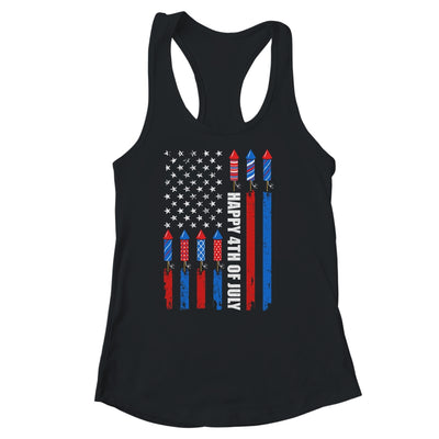 Happy 4th Of July American Flag Fireworks Patriotic Shirt & Tank Top | teecentury