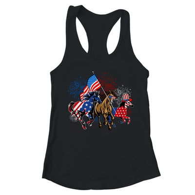 Happy 4th Of July American Flag Red White Horse And Blue T-Shirt & Tank Top | Teecentury.com