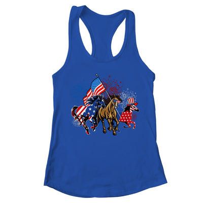 Happy 4th Of July American Flag Red White Horse And Blue T-Shirt & Tank Top | Teecentury.com