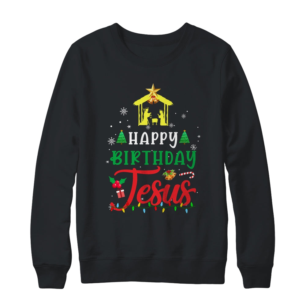 Happy Birthday Jesus Christmas Xmas Family Holiday T-Shirt & Sweatshirt | Teecentury.com