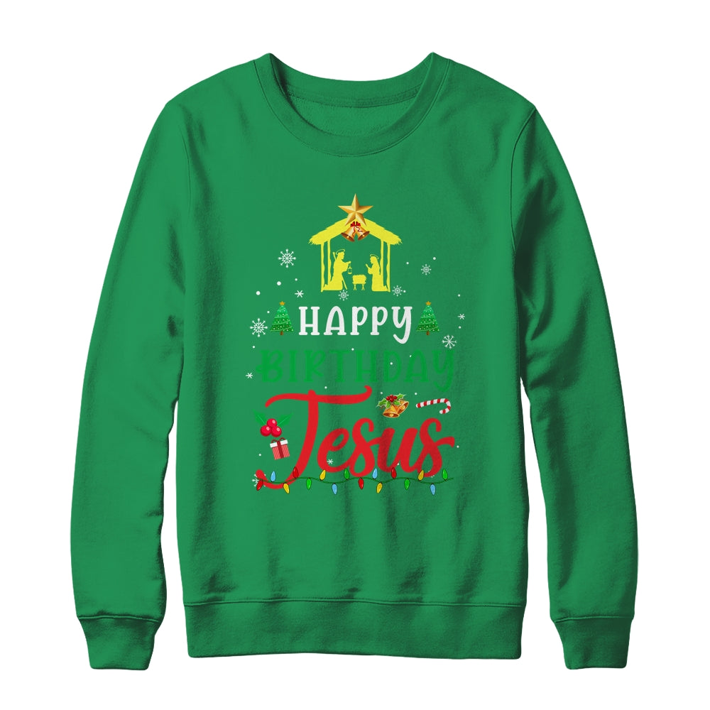 Happy Birthday Jesus Christmas Xmas Family Holiday T-Shirt & Sweatshirt | Teecentury.com