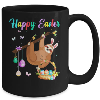 Happy Cute Sloth With Bunny Ears Egg Hunting Easter Sloth Mug | teecentury