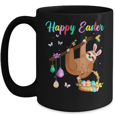 Happy Cute Sloth With Bunny Ears Egg Hunting Easter Sloth Mug | teecentury