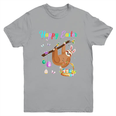 Happy Cute Sloth With Bunny Ears Egg Hunting Easter Sloth Youth Shirt | teecentury