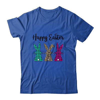 Happy Easter Buffalo Plaid Leopard Print Easter Bunnies T-Shirt & Hoodie | Teecentury.com