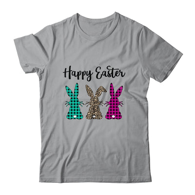 Happy Easter Buffalo Plaid Leopard Print Easter Bunnies T-Shirt & Hoodie | Teecentury.com