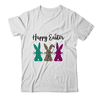 Happy Easter Buffalo Plaid Leopard Print Easter Bunnies T-Shirt & Hoodie | Teecentury.com