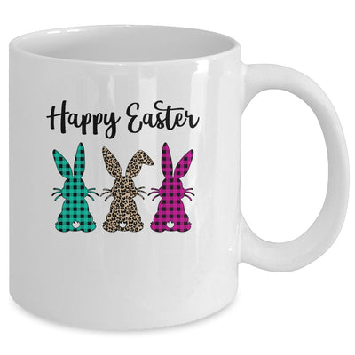Happy Easter Buffalo Plaid Leopard Print Easter Bunnies Mug Coffee Mug | Teecentury.com