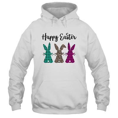 Happy Easter Buffalo Plaid Leopard Print Easter Bunnies T-Shirt & Hoodie | Teecentury.com