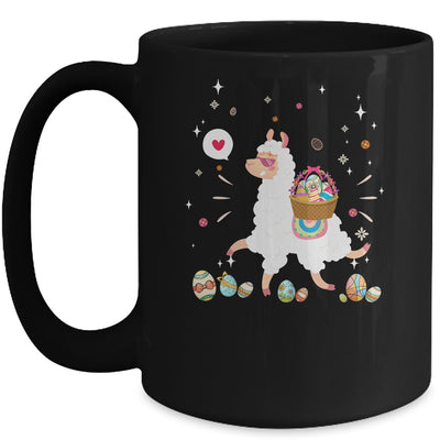 Happy Easter Bunny Llama Bringing Easter Egg Basket Mug Coffee Mug | Teecentury.com